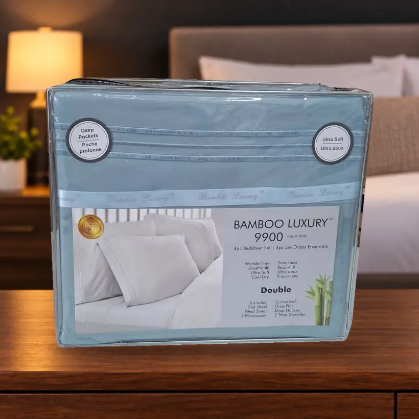 Ensemble de draps Bamboo Luxury 9900 — Double — bleu clair