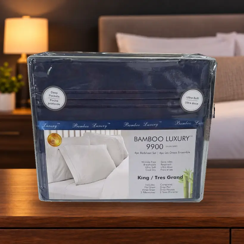 Ensemble de draps Bamboo Luxury 9900 — King — bleu marine