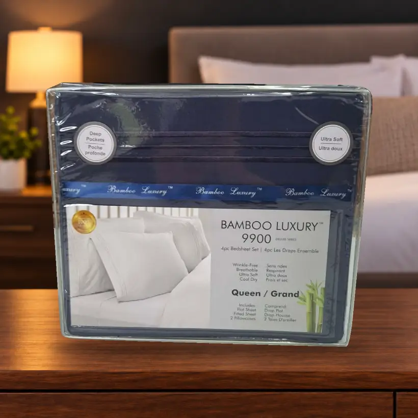 Ensemble de draps Bamboo Luxury 9900 — Queen — bleu foncé