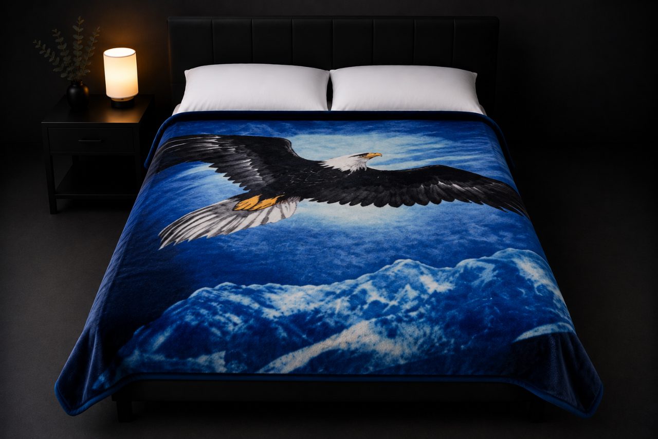 Couverture réversible - Aigle & Dauphins