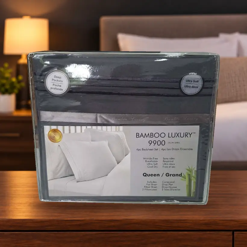 Ensemble de draps Bamboo Luxury 9900 — Queen — gris foncé