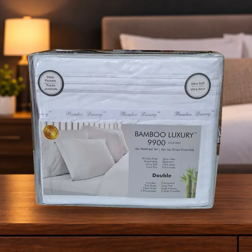 Ensemble de draps Bamboo Luxury 9900 — Double — blanc