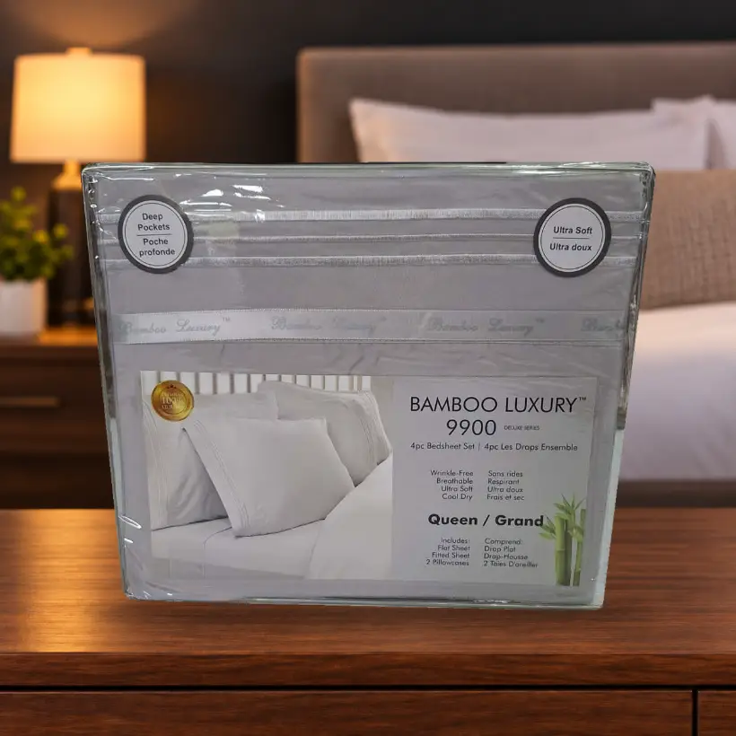 Ensemble de draps Bamboo Luxury 9900 — Queen — gris pâle