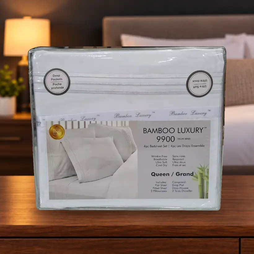 Ensemble de draps Bamboo Luxury 9900 — Queen — blanc