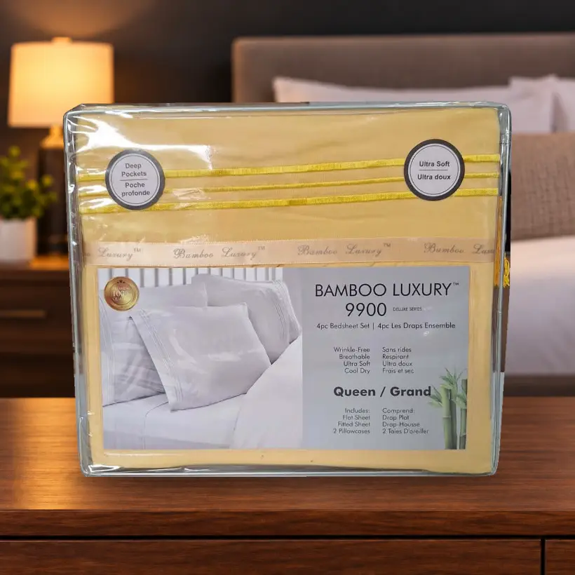 Ensemble de draps Bamboo Luxury 9900 — Queen — jaune