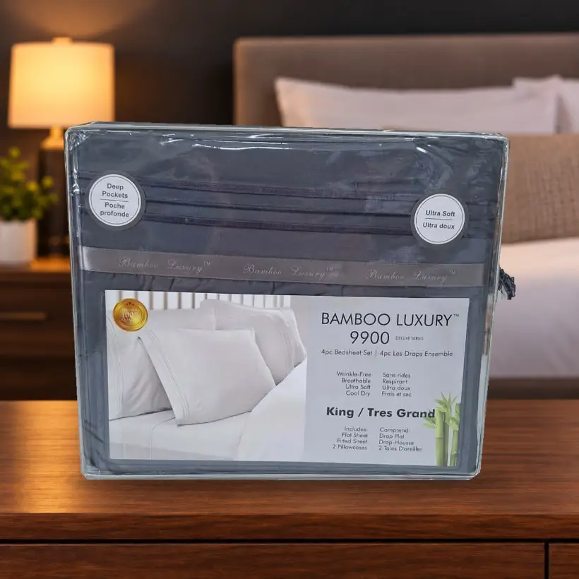 Ensemble de draps Bamboo Luxury 9900 — King — gris foncé