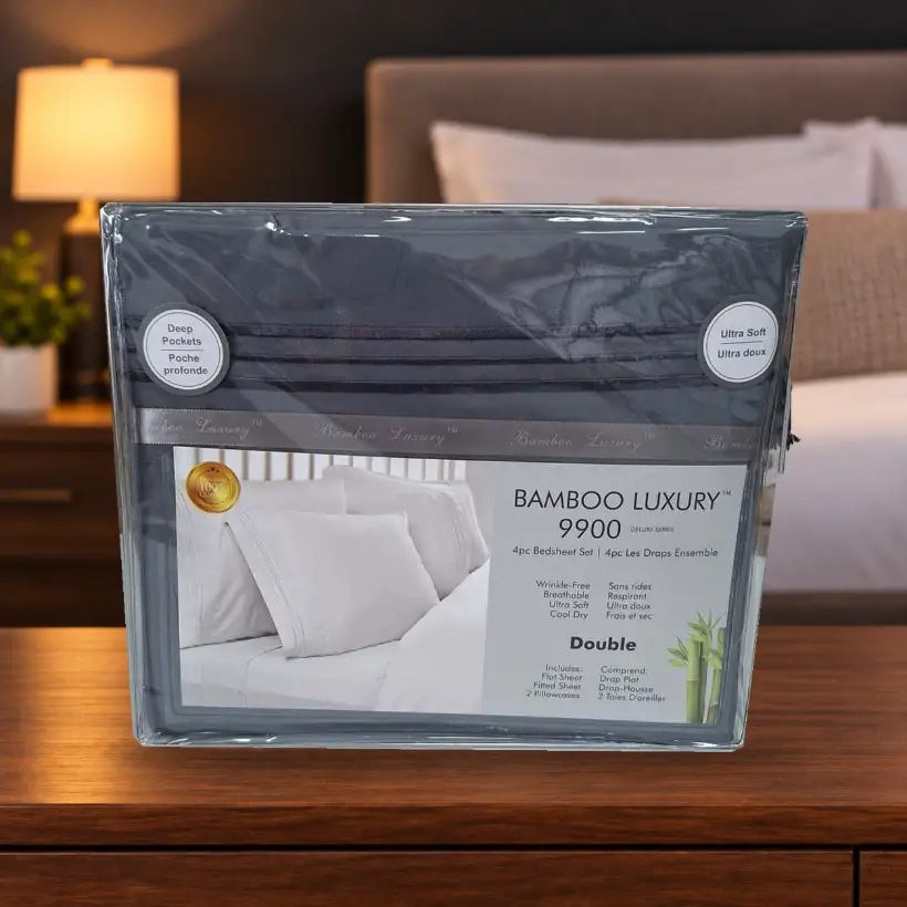 Ensemble de draps Bamboo Luxury 9900 — Double — gris foncé