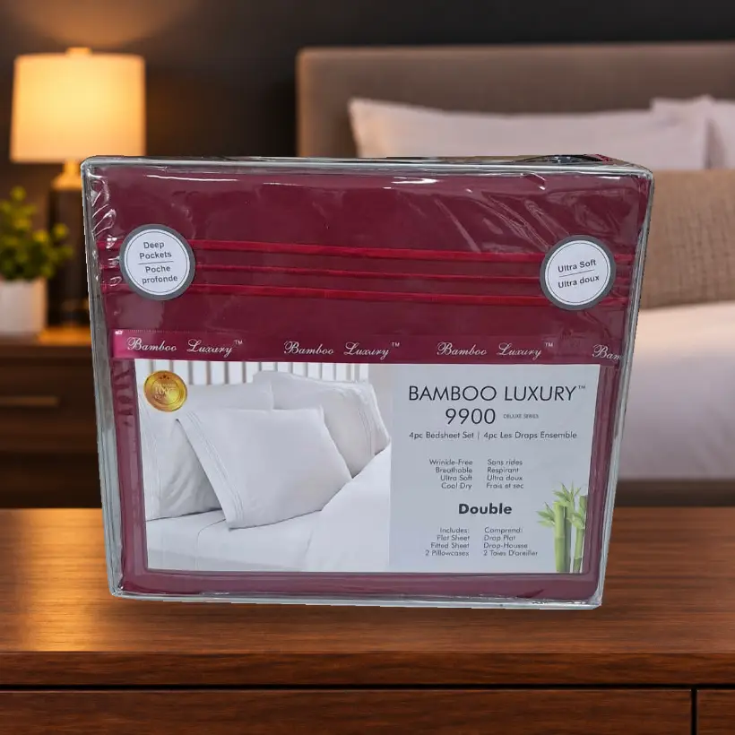 Ensemble de draps Bamboo Luxury 9900 — Double — rouge
