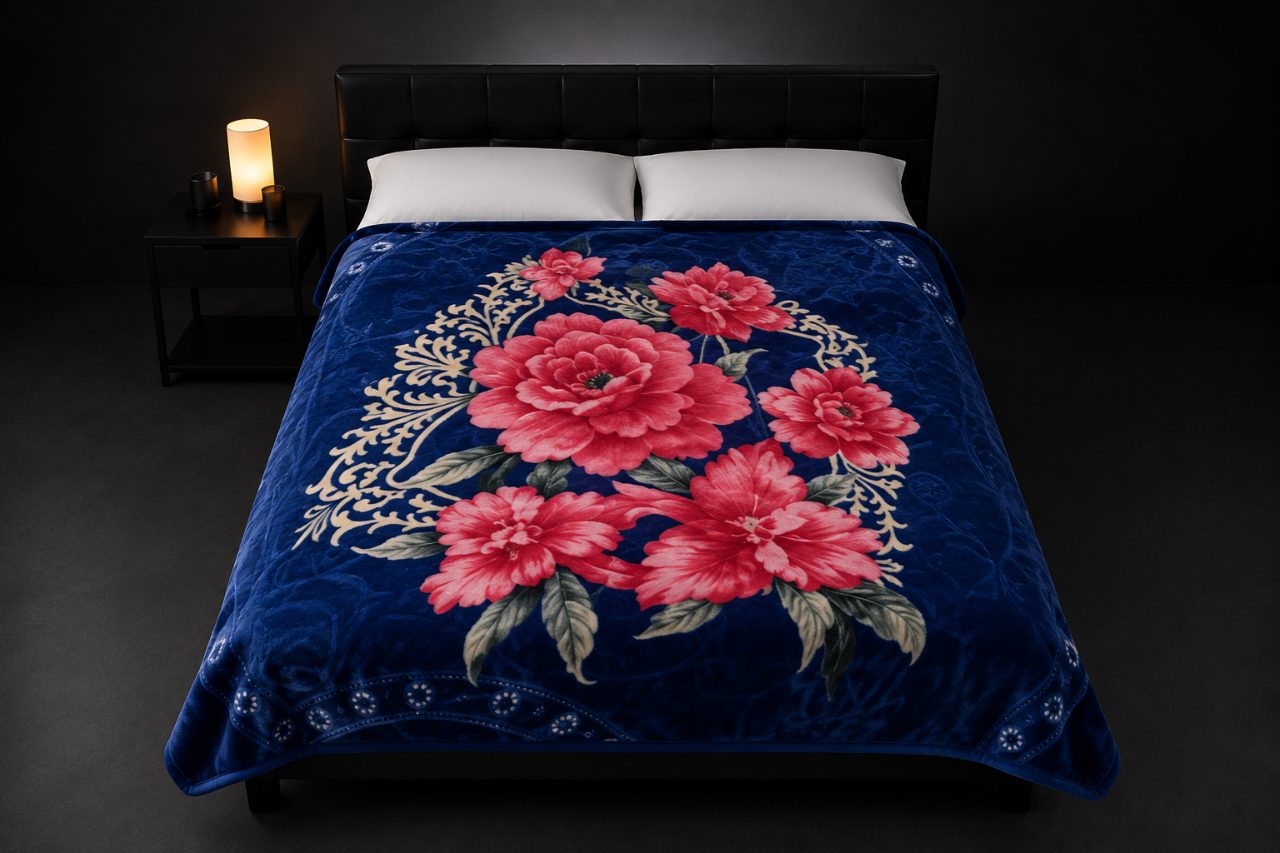 Vue 2 de Couverture réversible - Roses