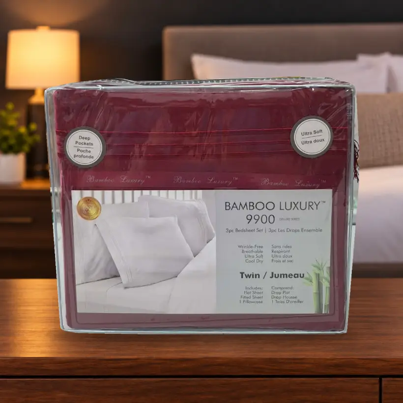 Ensemble de draps Bamboo Luxury 9900 — Jumeau — rouge