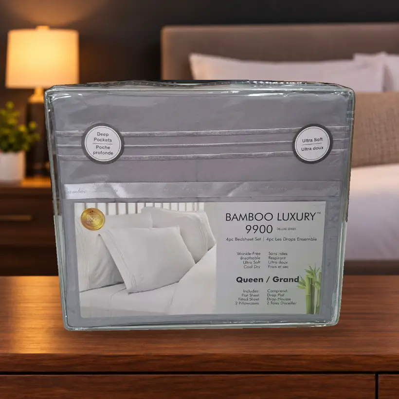 Ensemble de draps Bamboo Luxury 9900 — Queen — gris moyen