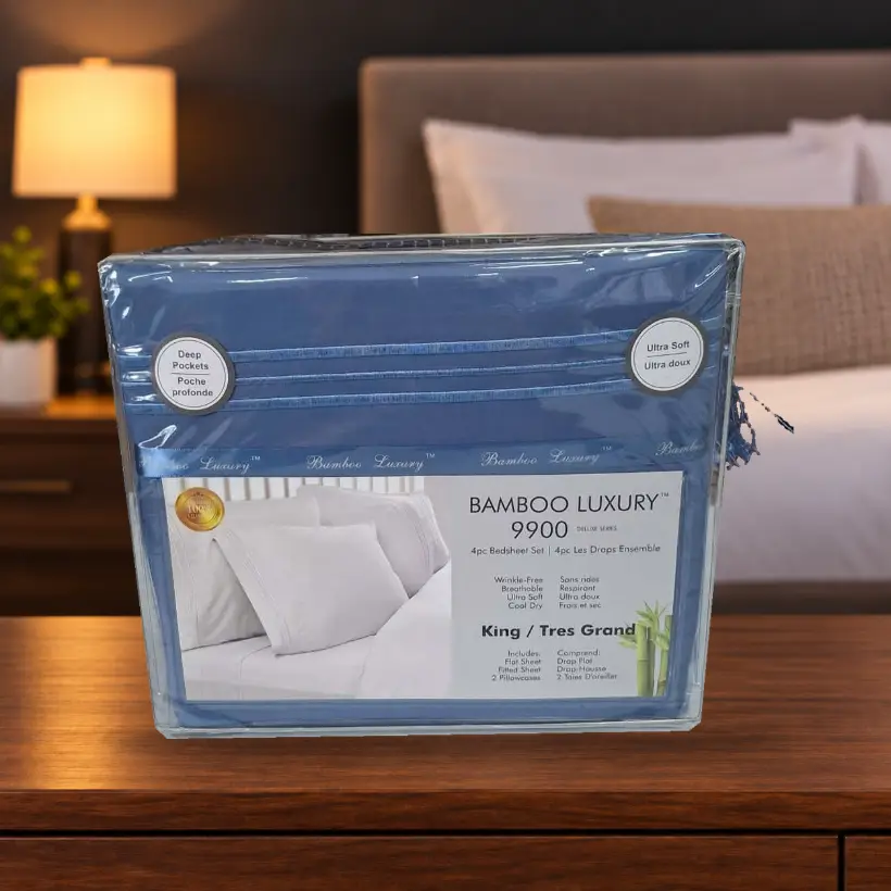Ensemble de draps Bamboo Luxury 9900 — King — bleu moyen