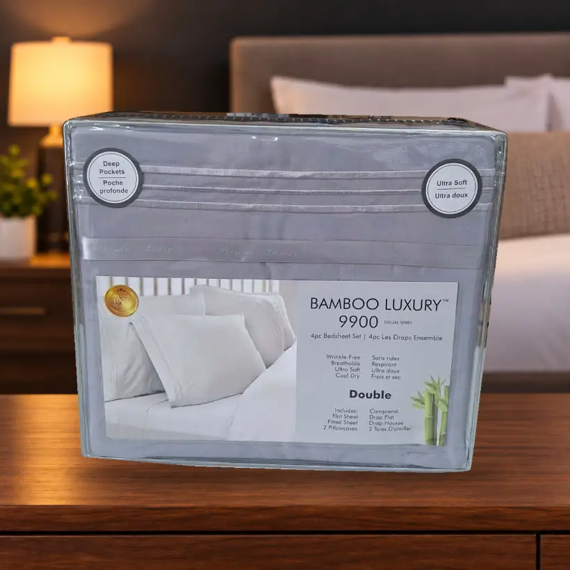 Ensemble de draps Bamboo Luxury 9900 — Double — gris lavande